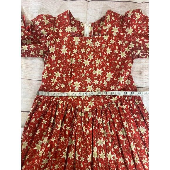 Hand Made Women's Victorian Era Floral Half Sleeve Reenactments Cosplay Dress M - Picture 11 of 15